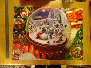 Mark and completed jigsaw, Oxted, december 2016b